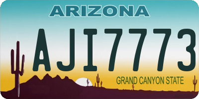 AZ license plate AJI7773