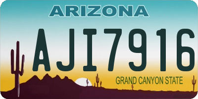 AZ license plate AJI7916