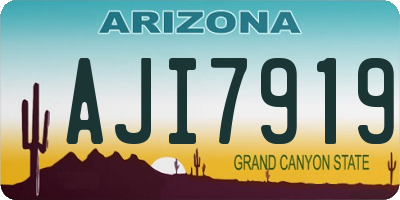AZ license plate AJI7919