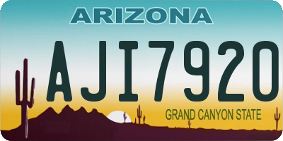 AZ license plate AJI7920