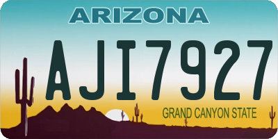 AZ license plate AJI7927