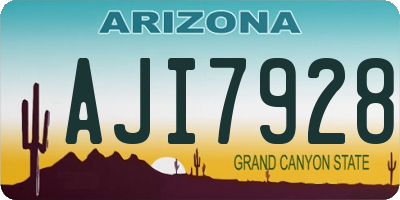 AZ license plate AJI7928