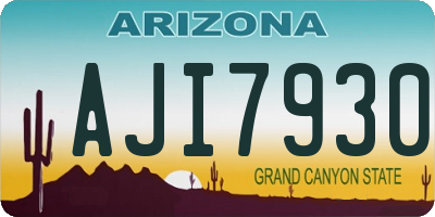 AZ license plate AJI7930