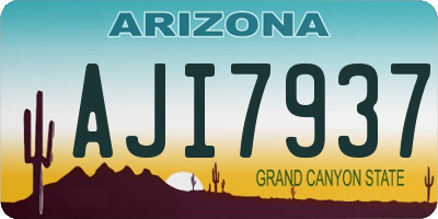 AZ license plate AJI7937