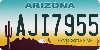 AZ license plate AJI7955