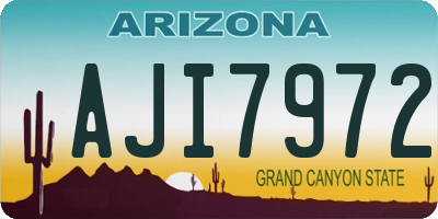 AZ license plate AJI7972