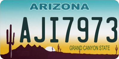 AZ license plate AJI7973