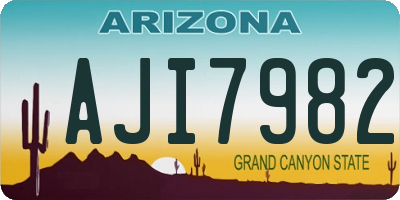 AZ license plate AJI7982