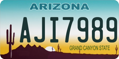 AZ license plate AJI7989