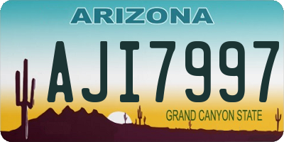 AZ license plate AJI7997