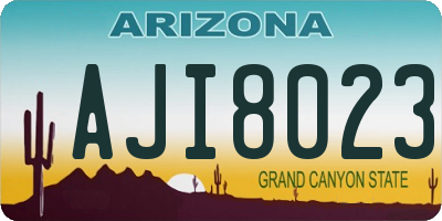 AZ license plate AJI8023
