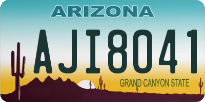 AZ license plate AJI8041