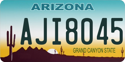 AZ license plate AJI8045