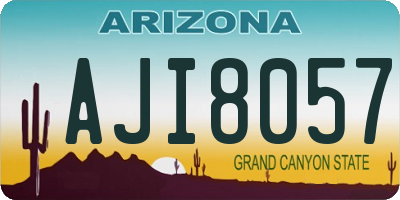 AZ license plate AJI8057