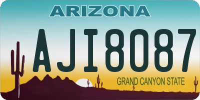 AZ license plate AJI8087