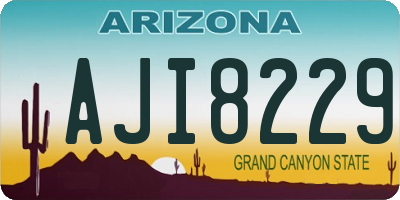 AZ license plate AJI8229