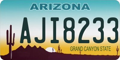AZ license plate AJI8233