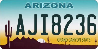 AZ license plate AJI8236