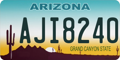 AZ license plate AJI8240