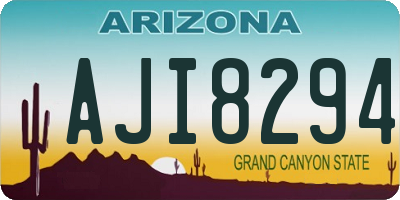 AZ license plate AJI8294