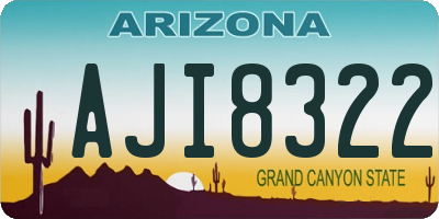 AZ license plate AJI8322