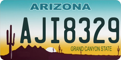 AZ license plate AJI8329