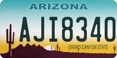AZ license plate AJI8340