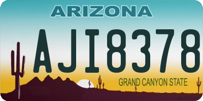 AZ license plate AJI8378