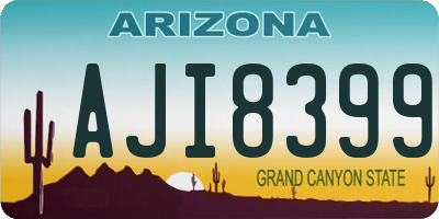 AZ license plate AJI8399
