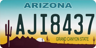 AZ license plate AJI8437