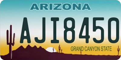 AZ license plate AJI8450