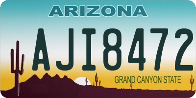 AZ license plate AJI8472