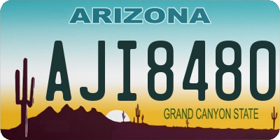 AZ license plate AJI8480