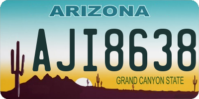 AZ license plate AJI8638
