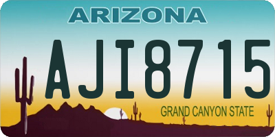 AZ license plate AJI8715