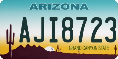 AZ license plate AJI8723