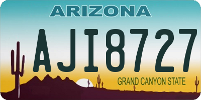 AZ license plate AJI8727