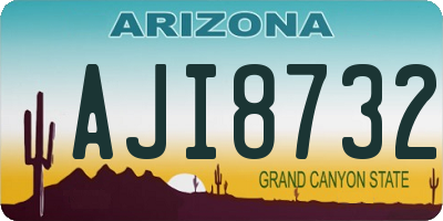 AZ license plate AJI8732