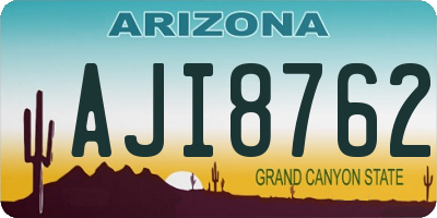 AZ license plate AJI8762