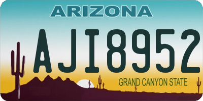 AZ license plate AJI8952