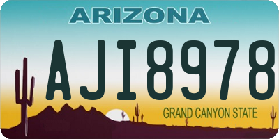 AZ license plate AJI8978