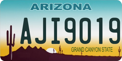 AZ license plate AJI9019