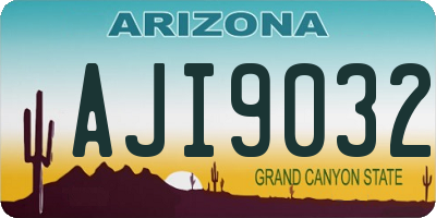AZ license plate AJI9032