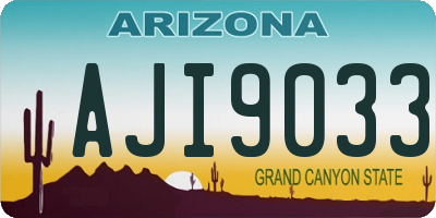 AZ license plate AJI9033