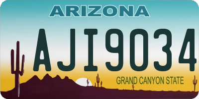 AZ license plate AJI9034