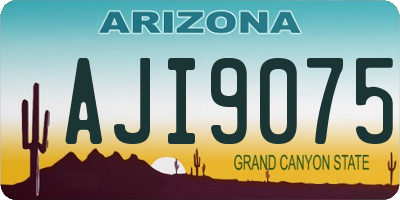 AZ license plate AJI9075