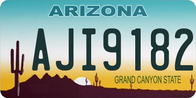 AZ license plate AJI9182
