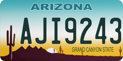AZ license plate AJI9243