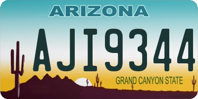 AZ license plate AJI9344