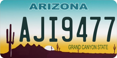 AZ license plate AJI9477